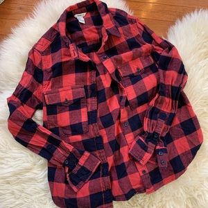 Red Plaid Flannel Shirt